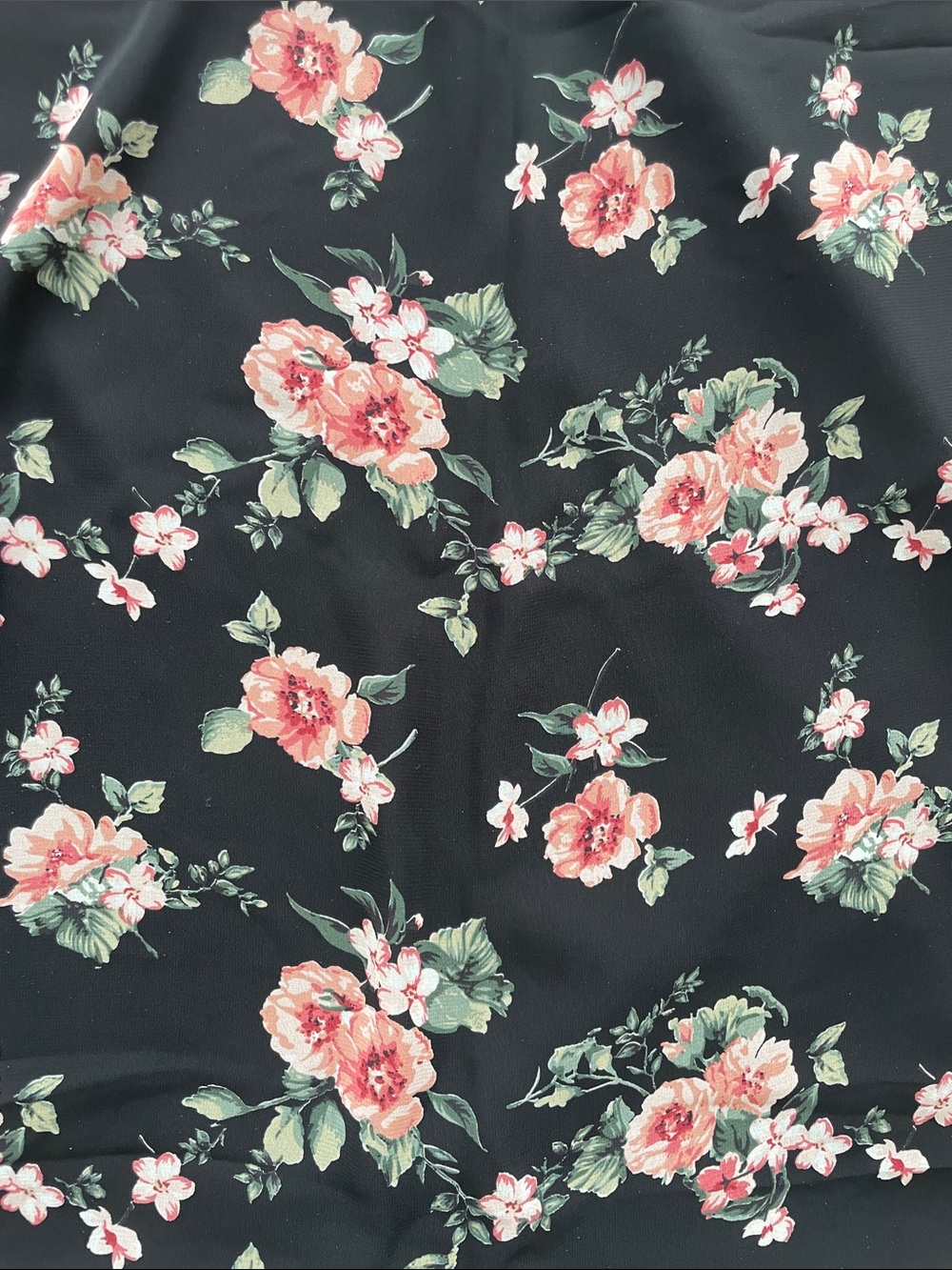 PinkBlush- Floral Short Sleeve Women's Top - Black with Pink Roses- Maternity - Picture 7 of 7